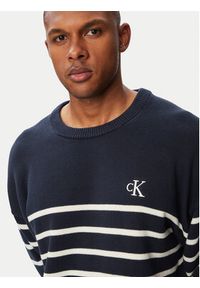 Calvin Klein Jeans Sweter LV04RG305G Granatowy Relaxed Fit. Kolor: niebieski. Materiał: bawełna #3