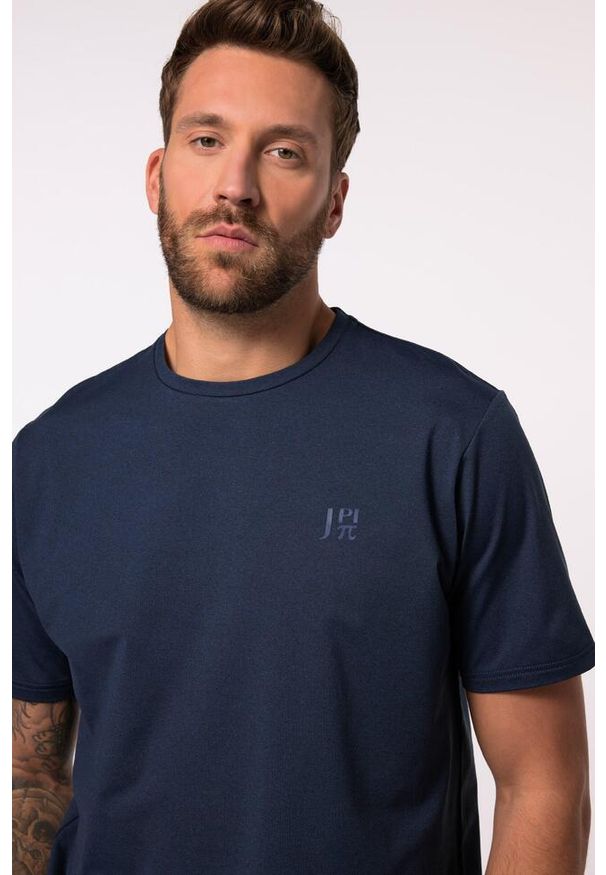 JAY-PI - Męska Funkcyjna koszulka henley FLEXNAMIC® trekking rękaw 1/2. Typ kołnierza: typu henley. Kolekcja: plus size. Kolor: niebieski. Materiał: elastan, poliester, materiał. Sport: turystyka piesza