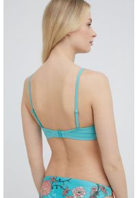 Roxy biustonosz kąpielowy kolor turkusowy lekko usztywniona miseczka. Kolor: turkusowy. Materiał: włókno, materiał #4