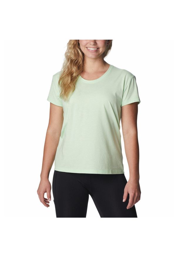 columbia - Koszulka Damska Columbia Sun Trek SS T-Shirt. Kolor: zielony. Sport: turystyka piesza