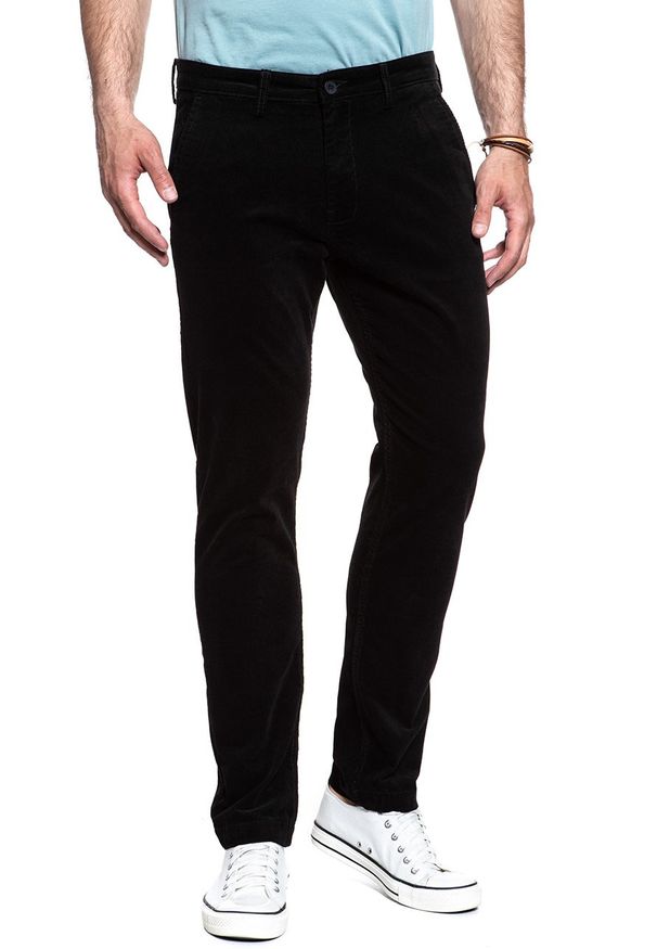 Lee - LEE SPODNIE MĘSKIE CHINO BLACK L768WJ01. Materiał: sztruks