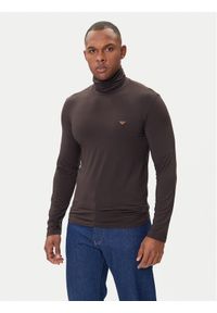Emporio Armani Underwear Golf EM000388 AF14988 U6031 Brązowy Slim Fit. Typ kołnierza: golf. Kolor: brązowy