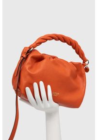 Red Valentino torebka skórzana kolor pomarańczowy. Kolor: pomarańczowy. Materiał: skórzane. Rodzaj torebki: na ramię #3