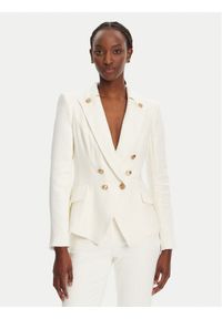 Elisabetta Franchi Marynarka GI-162-52E2-V760 Biały Regular Fit. Kolor: biały. Materiał: wiskoza