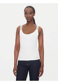 Morgan Top 251-DOUBI Biały Slim Fit. Kolor: biały. Materiał: wiskoza