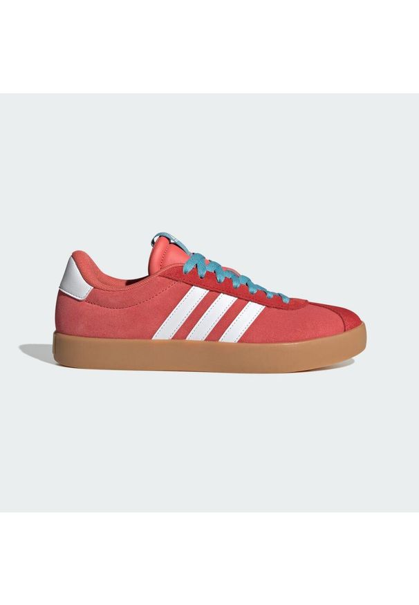 Adidas - Buty VL Court 3.0. Kolor: biały, czerwony, wielokolorowy. Materiał: skóra