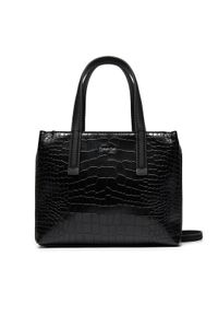 Calvin Klein Torebka Ck Must Mini Tote_Croco K60K612163 Czarny. Kolor: czarny. Materiał: skórzane