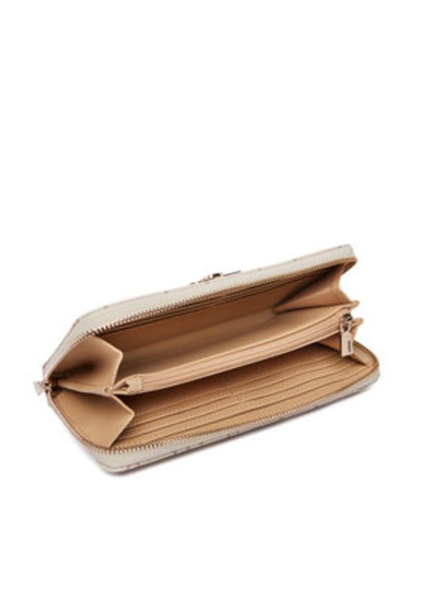 Guess Portfel Emelie Logo Slg SWGP99 28146 Beżowy. Kolor: beżowy. Materiał: skóra