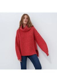 Mohito - Sweter z dodatkiem wełny - Czerwony. Kolor: czerwony. Materiał: wełna