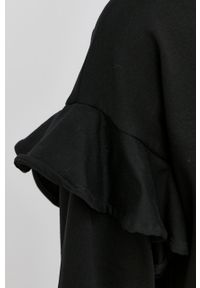 Liu Jo sukienka kolor czarny mini oversize. Kolor: czarny. Materiał: dzianina. Długość rękawa: długi rękaw. Wzór: gładki. Typ sukienki: oversize. Długość: mini