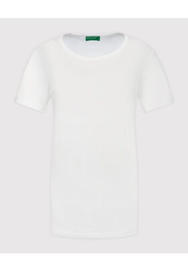 United Colors of Benetton - United Colors Of Benetton T-Shirt 3GA2E16A0 Biały Regular Fit. Kolor: biały. Materiał: bawełna