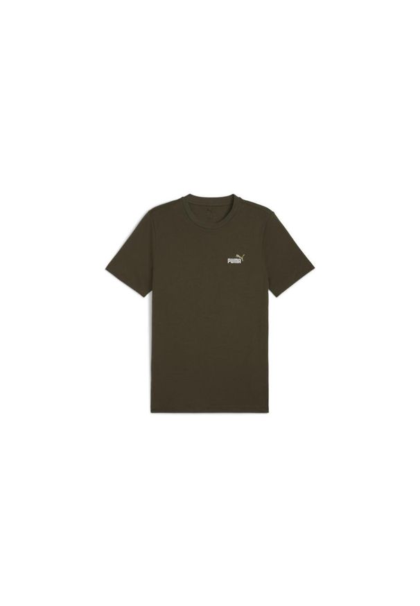 Koszulka z małym logo Puma N° 1 Essentials. Kolor: zielony. Materiał: bawełna. Wzór: haft. Sport: fitness