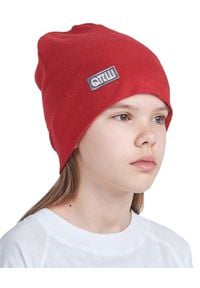 ROBERT KUPISZ - Czerwona czapka KIDS BEANIE. Kolor: czerwony. Materiał: wełna, puch. Wzór: aplikacja #2