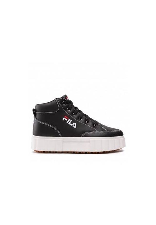 Buty do chodzenia damskie Fila Sandblast Mid. Zapięcie: sznurówki. Kolor: czarny. Materiał: guma, skóra, tkanina. Szerokość cholewki: normalna. Sport: turystyka piesza