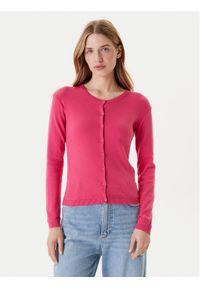 United Colors of Benetton - United Colors Of Benetton Kardigan 1091D5558 Różowy Regular Fit. Kolor: różowy. Materiał: bawełna