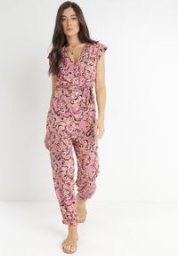 Born2be - Ciemnoróżowy Kombinezon Phaeniope. Kolor: różowy. Materiał: materiał. Długość rękawa: bez rękawów. Długość: długie. Wzór: aplikacja. Sezon: lato #4