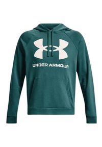 Bluza męska Under Armour Rival Fleece Big Logo HD. Kolor: biały, wielokolorowy, zielony. Materiał: dresówka. Sport: fitness #1