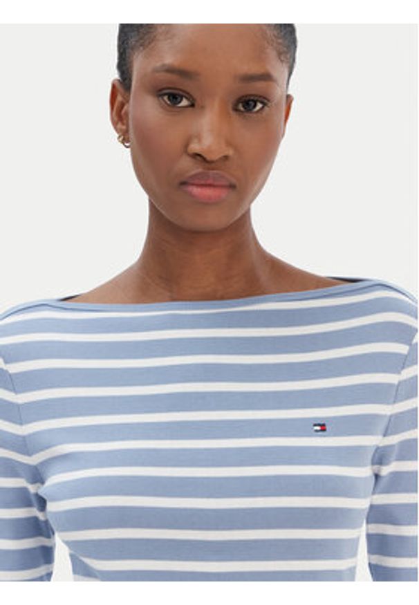 TOMMY HILFIGER - Tommy Hilfiger Bluzka New Cody WW0WW40589 Błękitny Slim Fit. Kolor: niebieski. Materiał: bawełna