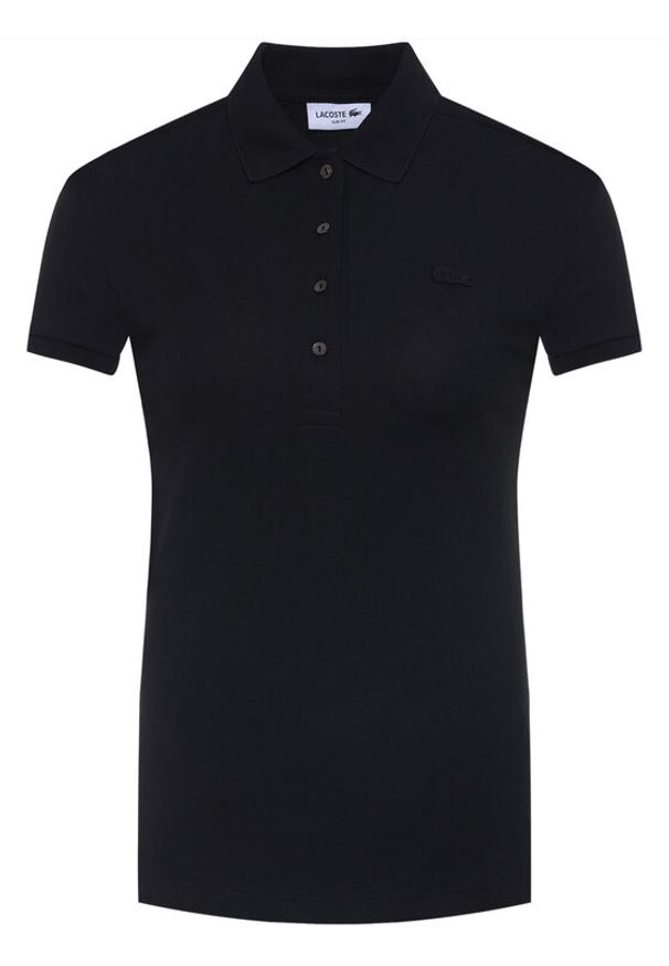 Lacoste Polo PF5462 Czarny Slim Fit. Typ kołnierza: polo. Kolor: czarny. Materiał: bawełna