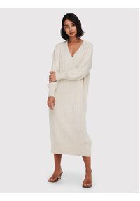 only - ONLY Sukienka dzianinowa New Tessa 15236372 Beżowy Regular Fit. Kolor: beżowy. Materiał: syntetyk #5