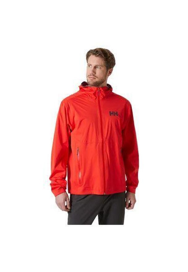 Kurtka przeciwdeszczowa męska Helly Hansen Momentum 3L Stretch Jacket. Kolor: czerwony. Sport: turystyka piesza