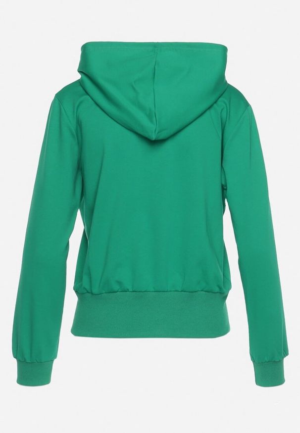 Born2be - Zielona Bluza z Kapturem Zapinana na Zamek Błyskawiczny Etarvia. Typ kołnierza: kaptur. Kolor: zielony. Sezon: lato, wiosna. Styl: klasyczny