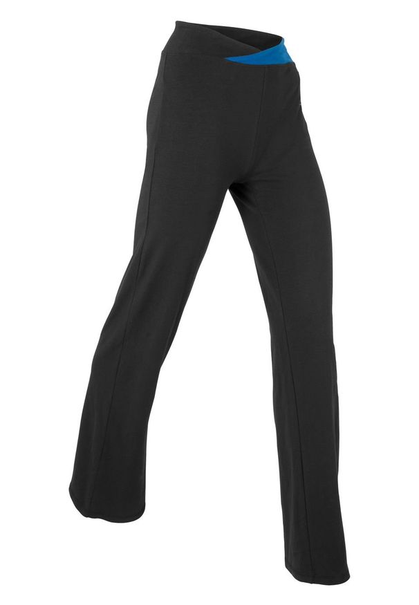 Spodnie sportowe, długie, Level 1 bonprix czarno-niebieski Chagall. Kolor: czarny. Długość: długie. Styl: sportowy