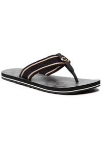 Coach Japonki Zoe Webbed Flip Flop C2978 Czarny. Kolor: czarny. Materiał: materiał