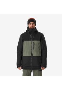 DREAMSCAPE - Kurtka snowboardowa męska Dreamscape SNB 500 ziprotect. Kolor: zielony, wielokolorowy, czarny, brązowy. Materiał: materiał. Długość: długie. Sport: snowboard #1