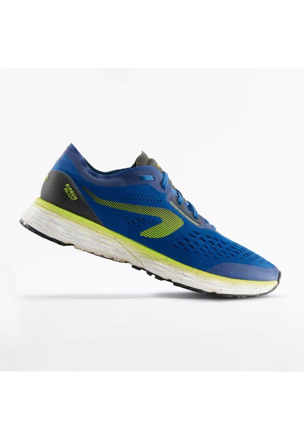 KIPRUN - Buty do biegania męskie Kiprun KS Light. Kolor: wielokolorowy, niebieski, żółty. Materiał: materiał. Wzór: geometria. Sport: fitness