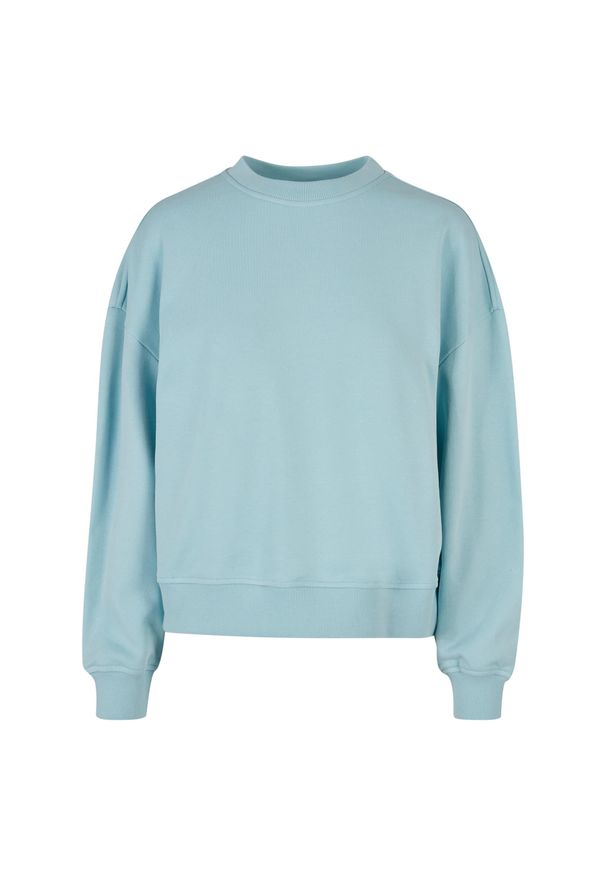 BUILD YOUR BRAND - Bluza Damska Dekolt W Szpic Oversized. Kolor: niebieski