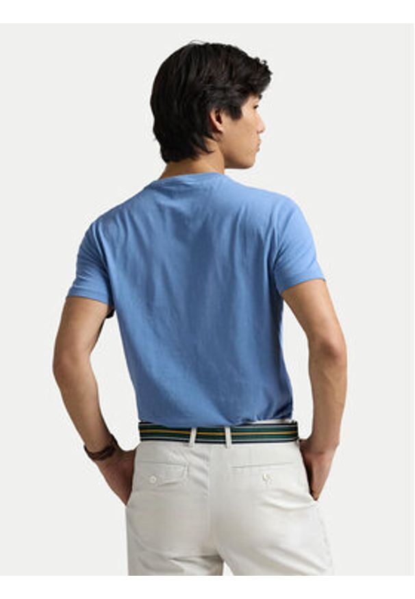 Polo Ralph Lauren T-Shirt 710671438408 Niebieski Slim Fit. Typ kołnierza: polo. Kolor: niebieski. Materiał: bawełna