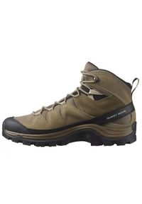 salomon - Buty trekkingowe męskie Salomon Quest Rove Gtx. Wysokość cholewki: za kostkę. Zapięcie: sznurówki. Kolor: zielony. Materiał: materiał, skóra, syntetyk. Szerokość cholewki: normalna