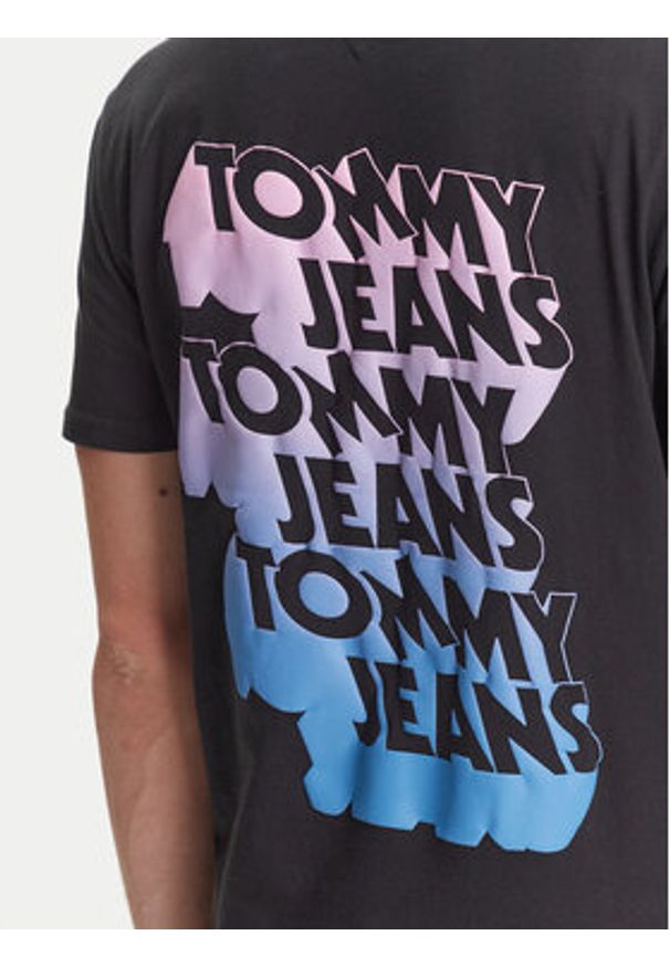 Tommy Jeans T-Shirt Stack Backprint DM0DM21589 Czarny Regular Fit. Kolor: czarny. Materiał: bawełna
