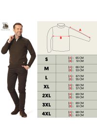 TAGART - Sweter myśliwski męski Thorn 2 ze stójką z wełny. Typ kołnierza: kołnierzyk stójkowy. Kolor: brązowy. Materiał: wełna. Sport: outdoor