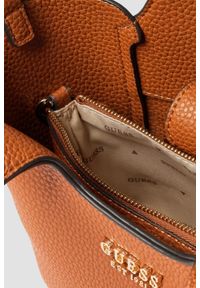 Guess - GUESS Brązowa torebka damska Calista 2 w 1 Mini. Kolor: brązowy. Styl: elegancki, casual