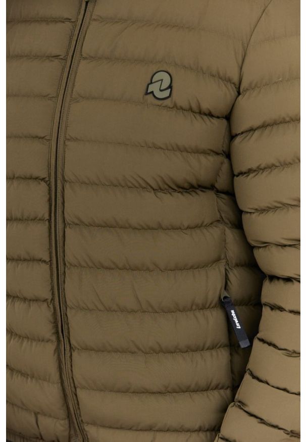 Invicta - INVICTA Zielona męska kurtka puchowa z kapturem, Rozmiar XL. Typ kołnierza: kaptur. Kolor: zielony. Materiał: puch