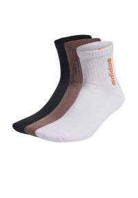 Adidas - Skarpety adidas Half-Cushioned Quarter Socks 3 Pairs HM2559 - multikolor. Kolor: wielokolorowy. Materiał: bawełna, poliester, elastan, materiał, nylon. Wzór: napisy, aplikacja