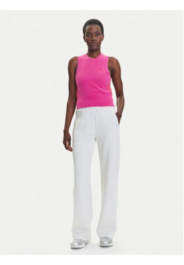 Adidas - adidas Top JW3648 Różowy Slim Fit. Kolor: różowy. Materiał: syntetyk