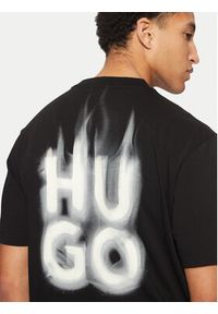 Hugo - HUGO T-Shirt Dalsar 50530434 Czarny Relaxed Fit. Kolor: czarny. Materiał: bawełna