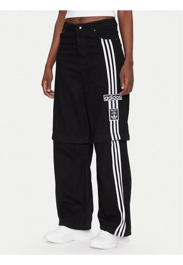 Adidas - adidas Jeansy Adibreak JD0082 Czarny Wide Leg. Kolor: czarny