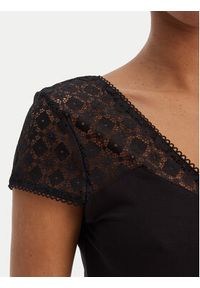 Morgan Bluzka 251-DFLO Czarny Slim Fit. Kolor: czarny. Materiał: wiskoza #5