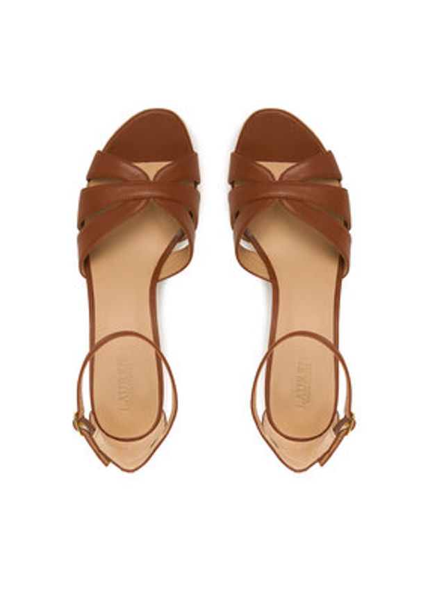 Lauren Ralph Lauren - LAUREN RALPH LAUREN Espadryle Nellie 802P04433002 Brązowy. Kolor: brązowy. Materiał: skóra