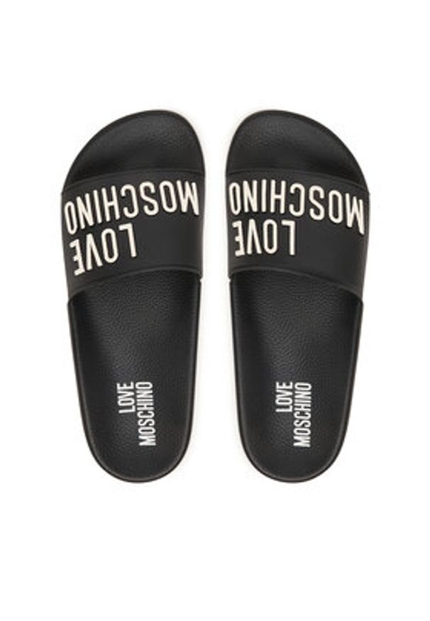 Love Moschino - LOVE MOSCHINO Klapki JA28052G0OI14000 Czarny. Kolor: czarny. Materiał: materiał