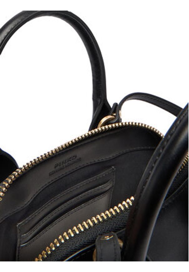 Pinko - PINKO Torebka Bowling Bag Zip Mini AI 25-26 PLTT 105333 A0QO Czarny. Kolor: czarny. Materiał: skórzane