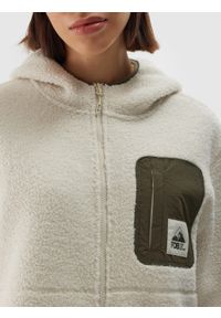 4f - 4F Polar sherpa z kapturem regular damski - biały XS. Typ kołnierza: kaptur. Kolekcja: plus size. Kolor: biały. Materiał: polar. Sezon: zima. Sport: turystyka piesza, narciarstwo, snowboard, wspinaczka