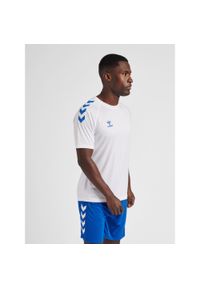 Koszulka sportowa męska Hummel Core XK Poly T-Shirt S/S. Kolor: biały, wielokolorowy, niebieski