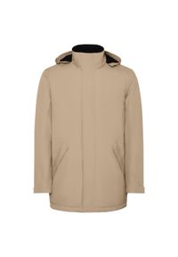 ROLY - Męska Ocieplana Parka America. Kolor: beżowy. Materiał: puch. Sport: turystyka piesza