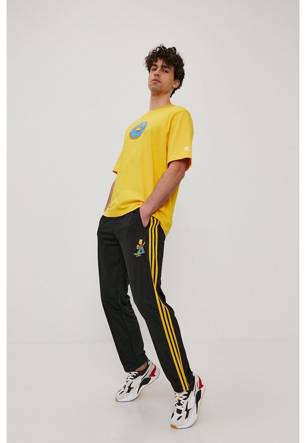 adidas Originals - T-shirt x The Simpsons. Okazja: na co dzień. Kolor: żółty. Wzór: nadruk. Styl: casual