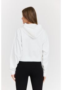 Calvin Klein - CALVIN KLEIN Biała damska rozpinana bluza z kapturem, Rozmiar M. Typ kołnierza: kaptur. Kolor: biały. Materiał: bawełna #6